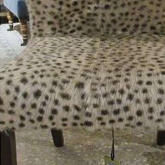 OKA goat hair Leopard Print Faux Fur Accent designer Chair local pick up - Picture 10 of 10